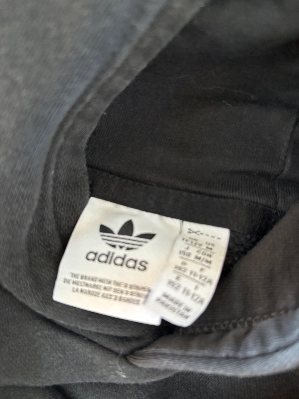 adidas Black Pullover Sweatshirt with Trefoil Tag